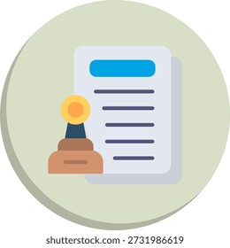 Attestation Flat Circle Style Icon