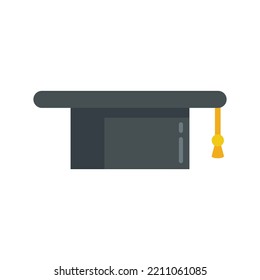 Attestation graduation hat icon. Flat illustration of Attestation graduation hat vector icon isolated on white background