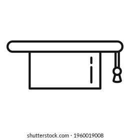 Attestation graduation hat icon. Outline Attestation graduation hat vector icon for web design isolated on white background