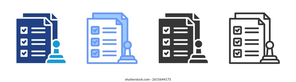 Attestation icon set multiple style collection
