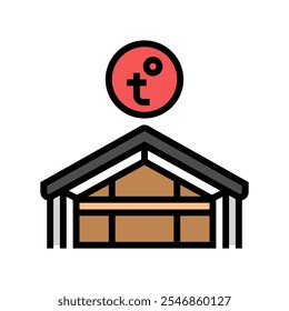 Vector del icono del color del mantenimiento casero del aislamiento del ático. signo de mantenimiento casero del aislamiento del ático. ilustración aislada del símbolo