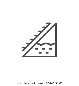 Attic insulation line icon