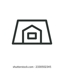 Attic isolated icon, roof with attic vector icon with editable stroke