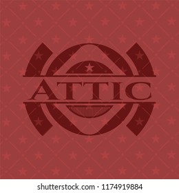 Attic retro red emblem
