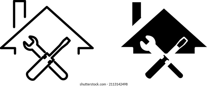 Icono de servicio attico, ilustración vectorial