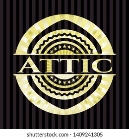 Attic shiny badge. Vector Illustration. Detailed.