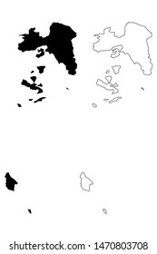 Attica Region (Greece, Hellenic Republic, Hellas) map vector illustration, scribble sketch Attica map