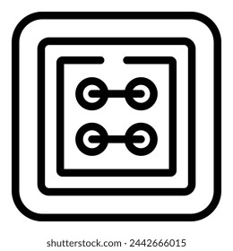 Attire button icon outline vector. Plastic fastener. Tailoring clothing detail