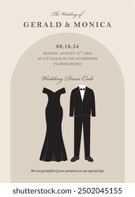 attire guide card for wedding celebration