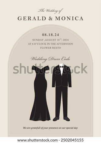 attire guide card for wedding celebration