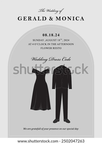 attire guide card for wedding celebration