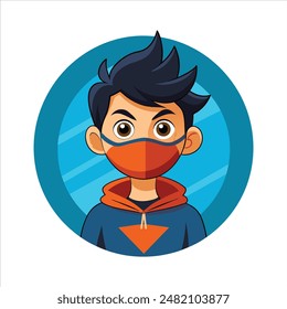 Attitude Boy  vector on mask illustration