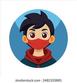 Attitude Boy  vector on mask illustration