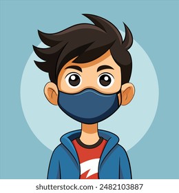 Attitude Boy  vector on mask illustration