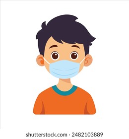 Attitude Boy  vector on mask illustration