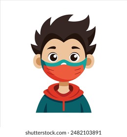 Attitude Boy  vector on mask illustration
