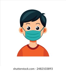 Attitude Boy  vector on mask illustration