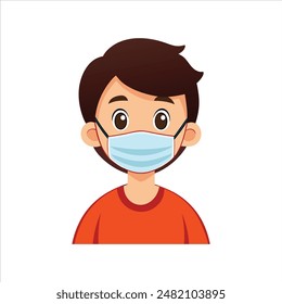 Attitude Boy  vector on mask illustration
