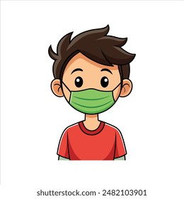 Attitude Boy  vector on mask illustration