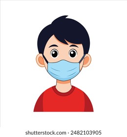 Attitude Boy  vector on mask illustration