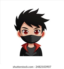 Attitude Boy  vector on mask illustration