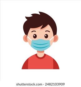 Attitude Boy  vector on mask illustration