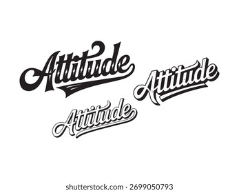 Atitude caligrafia letras design diferentes tipografia estilos arte.