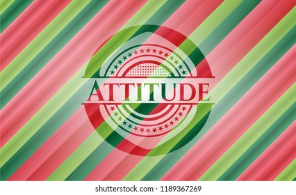 Attitude christmas emblem background.