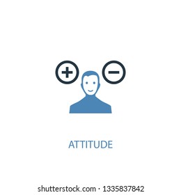 attitude concept 2 colored icon. Simple blue element illustration. attitude concept symbol design. Can be used for web and mobile UI/UX