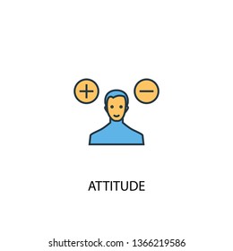 attitude concept 2 colored icon. Simple blue element illustration. attitude concept symbol design. Can be used for web and mobile UI/UX