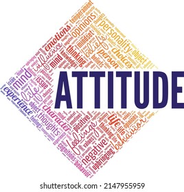 Attitude conceptual vector illustration word cloud isolated on white background.