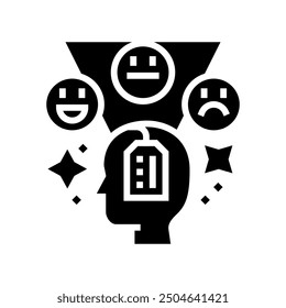 attitude consumer behavior glyph icon vector. attitude consumer behavior sign. isolated symbol illustration