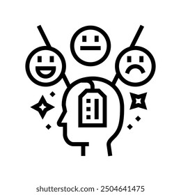 attitude consumer behavior line icon vector. attitude consumer behavior sign. isolated contour symbol black illustration