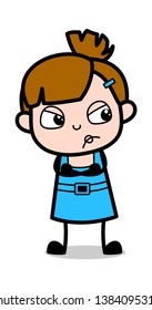 Attitude - Cute Girl Cartoon Character Vector Illustration