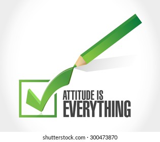 attitude is everything check mark sign concept illustration design icon