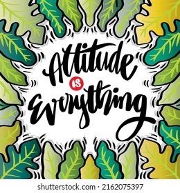 La actitud es todo con letras a mano. Citas de afiches.