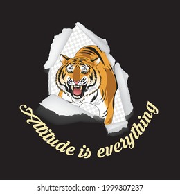 Attitude is everything slogan t shirt design