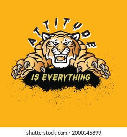 Attitude is everything slogan t shirt design