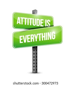 attitude is everything street sign concept illustration design icon