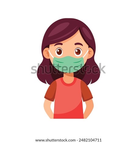 Attitude gril on mask with face vector 