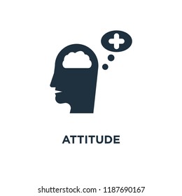 Attitude icon. Black filled vector illustration. Attitude symbol on white background. Can be used in web and mobile.