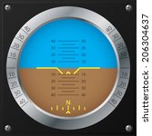 Attitude indicator design on screwed black plate for airplanes
