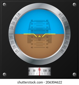 Attitude indicator design on screwed black plate for jeeps