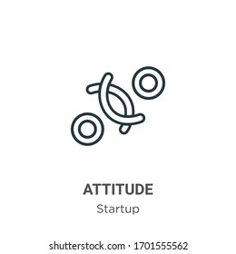 Attitude outline vector icon. Thin line black attitude icon, flat vector simple element illustration from editable startup concept isolated stroke on white background