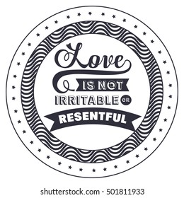 Attitude phrase about love inside frame design