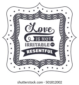 Attitude phrase about love inside frame design