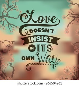 Attitude phrase design over floral background, vector illustration