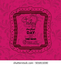 Attitude phrase inside frame design