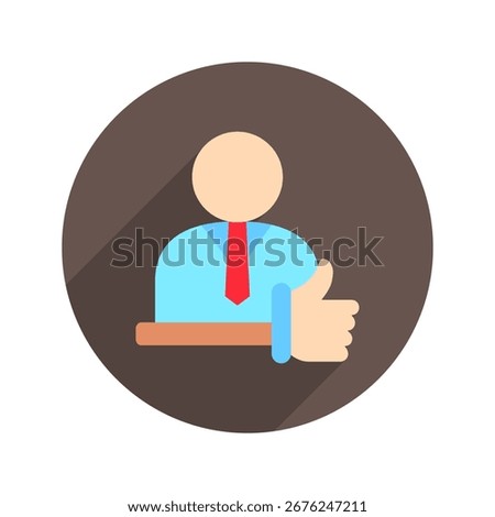 Attitude Rounded Color Icon Mini Illustration Icon. Use For Modern Concept, Print, Ui, Ux Kit, Web And App Development. Vector Related To Office, Education, Examination And More