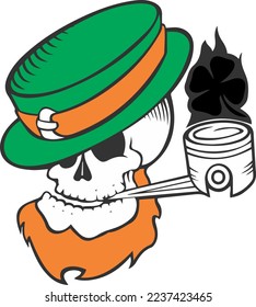 Attitude skull with hat with beard.